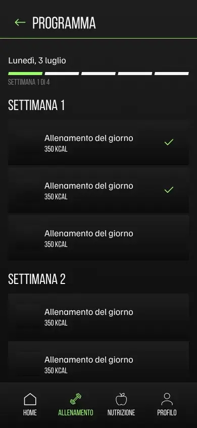 Training program detail mobile