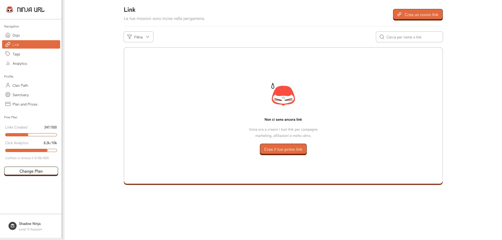 links-dasboard